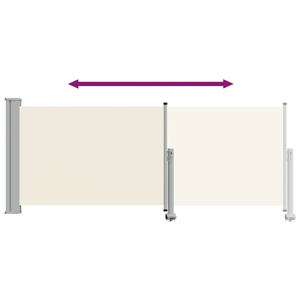 45185 vidaXL Patio Retractable Side Awning 100 x 300 cm Cream