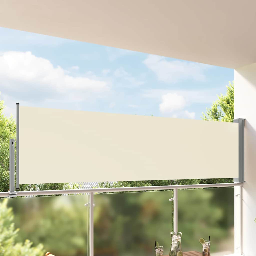 vidaXL Patio Retractable Side Awning 100 x 300 cm Cream