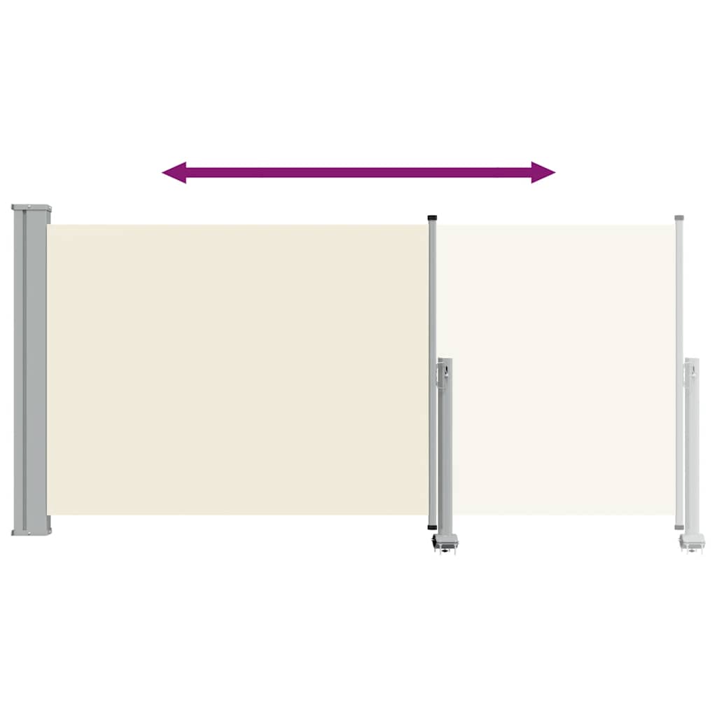 vidaXL Patio Retractable Side Awning 120 x 300 cm Cream
