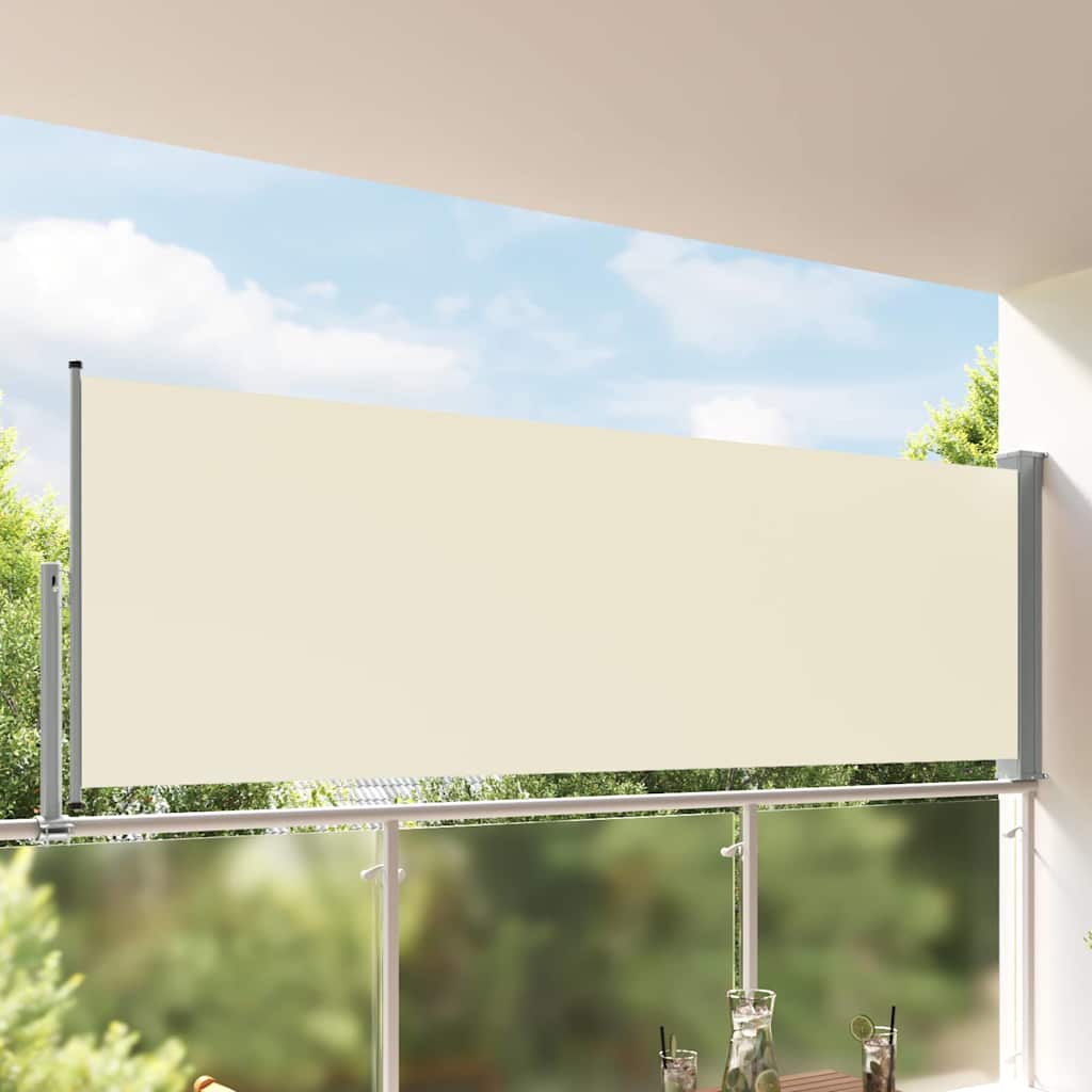 vidaXL Patio Retractable Side Awning 120 x 300 cm Cream