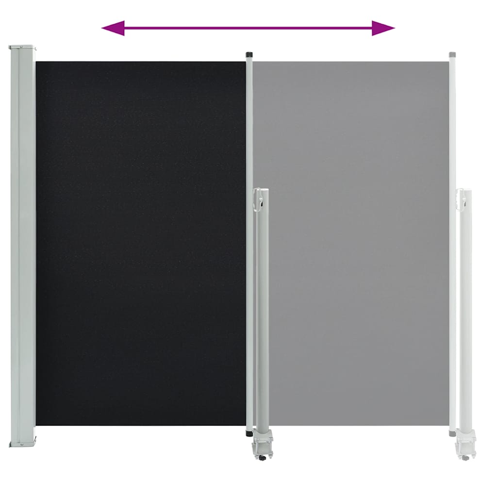 vidaXL Patio Retractable Side Awning 140 x 300 cm Black