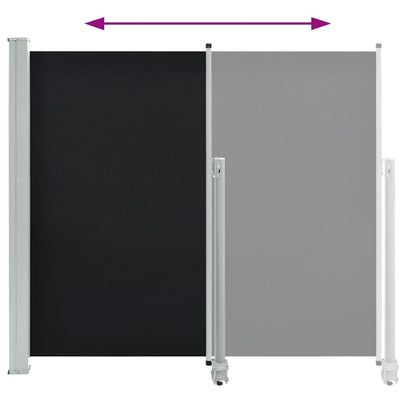 vidaXL Patio Retractable Side Awning 140 x 300 cm Black