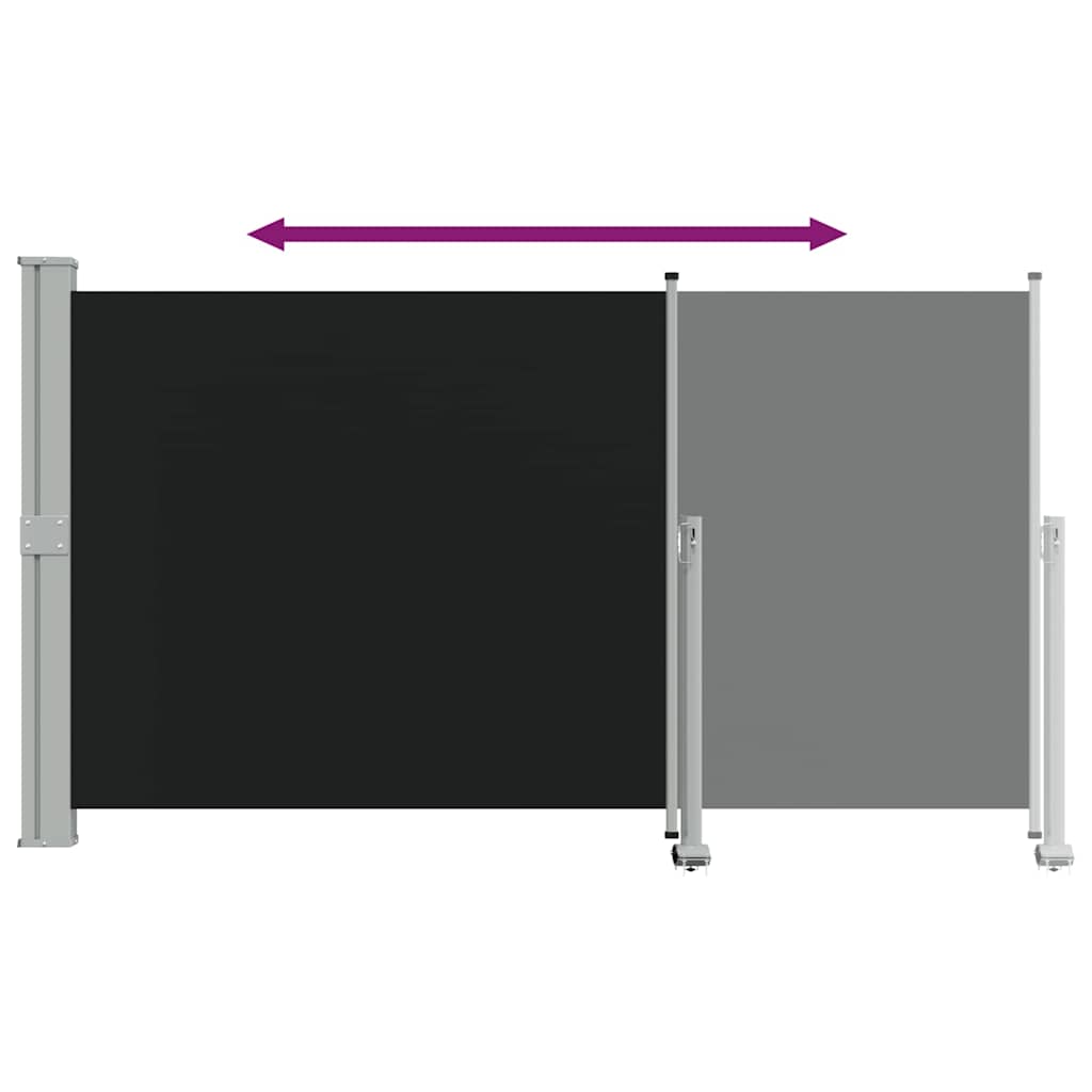 45190 vidaXL Patio Retractable Side Awning 140 x 300 cm Black