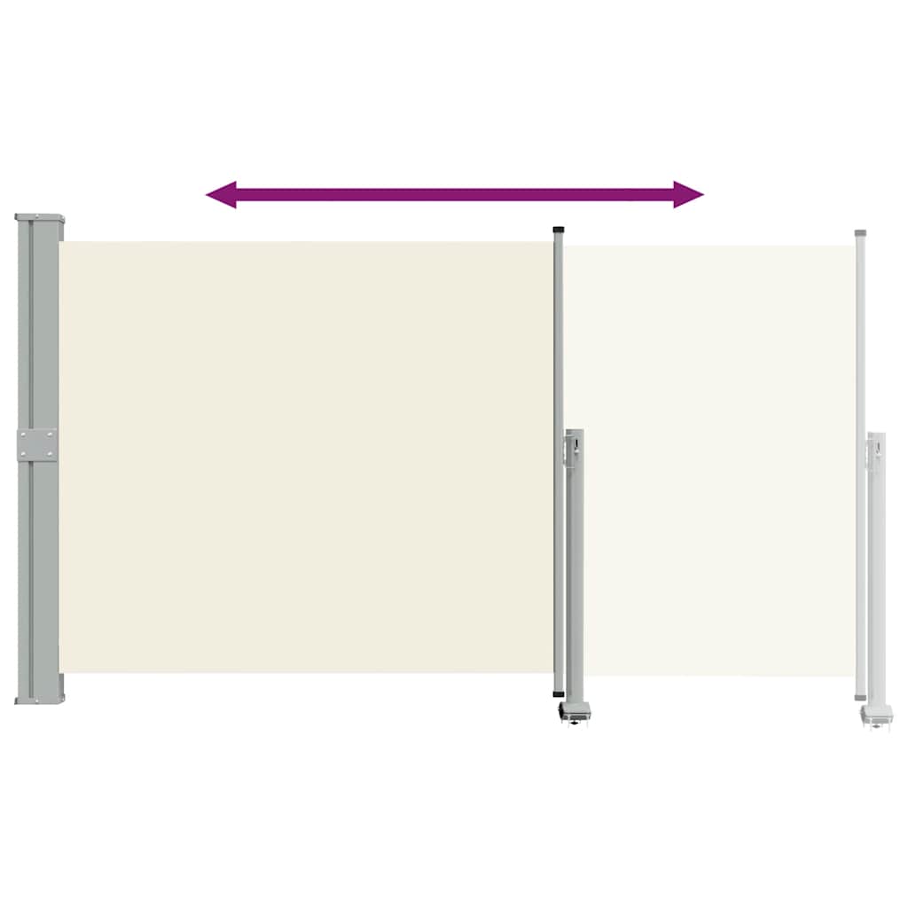 45191 vidaXL Patio Retractable Side Awning 140 x 300 cm Cream