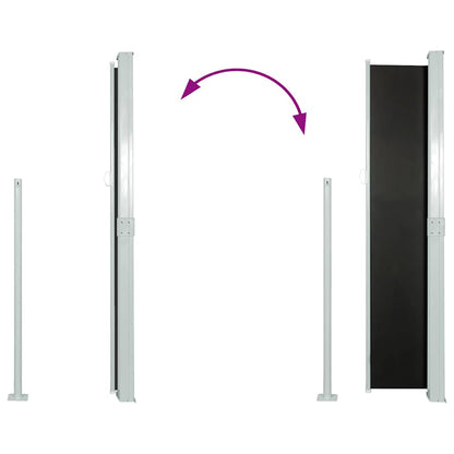 vidaXL Side Awning | Black | Polyester, Steel | 140 x 300 cm | Retractable