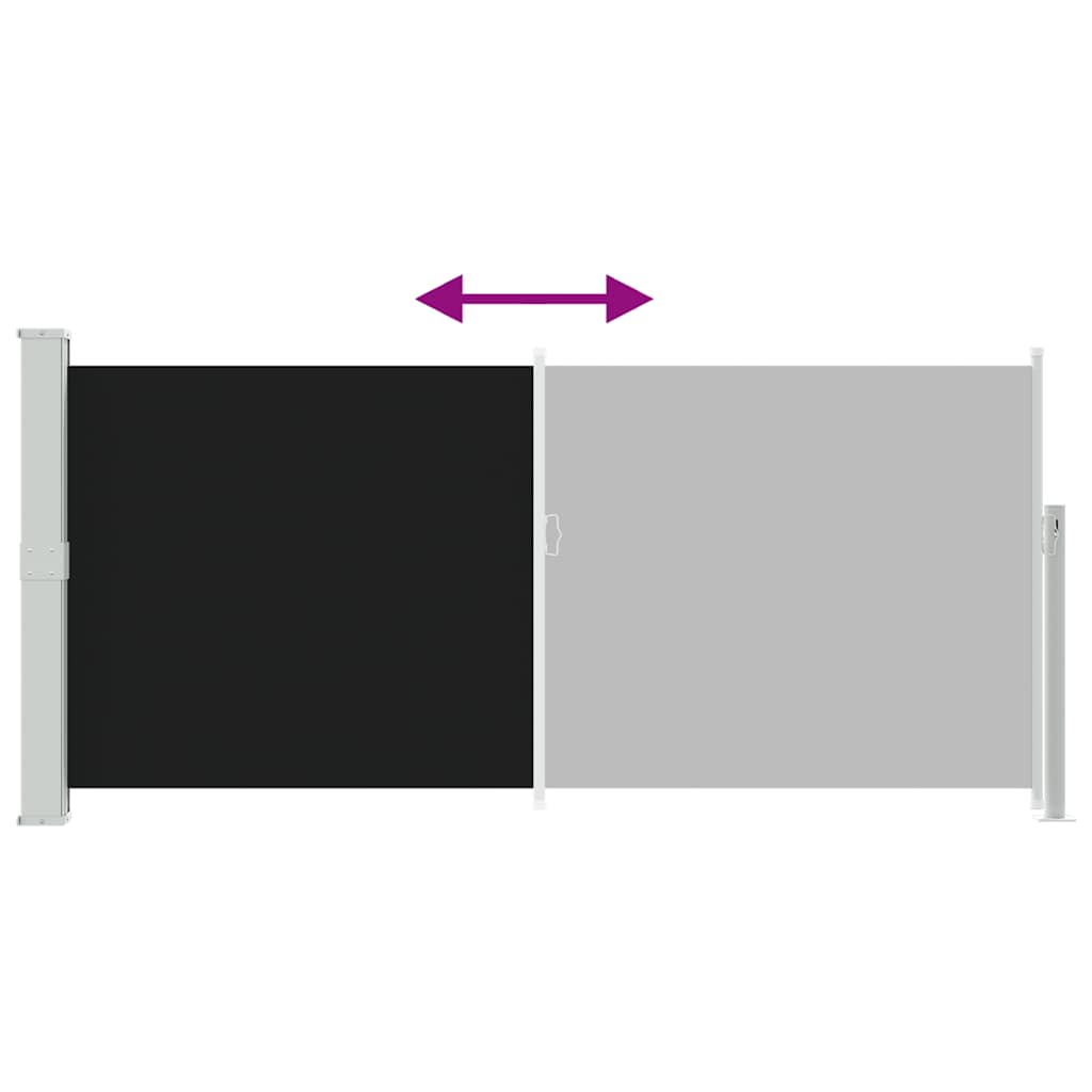vidaXL Side Awning | Black | Polyester, Steel | 140 x 300 cm | Retractable