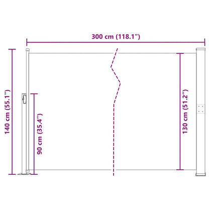 vidaXL Side Awning | Cream, Green Grey