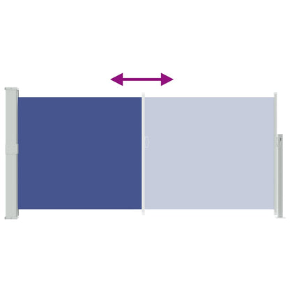 vidaXL Side Awning | Blue | Steel frame, 100% polyester fabric with PU coating