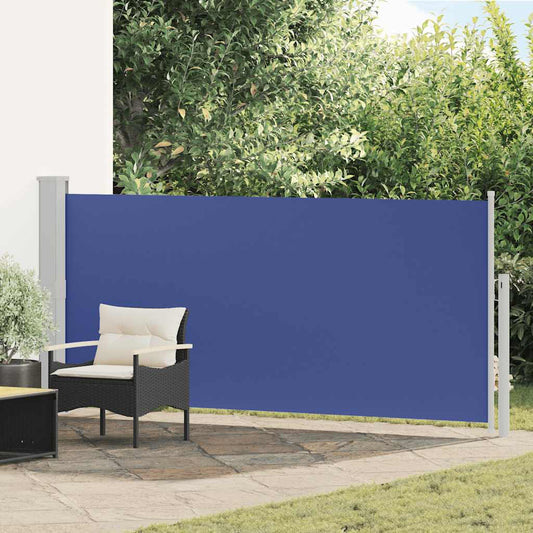 vidaXL Side Awning | Blue | Steel frame, 100% polyester fabric with PU coating