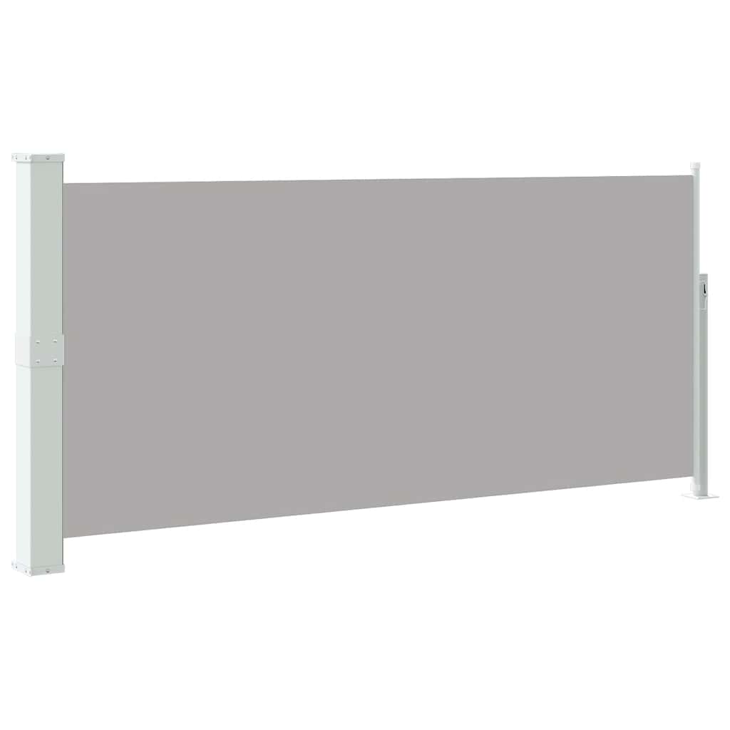 vidaXL Side Awning | Green grey | 100% Polyester fabric, Steel frame