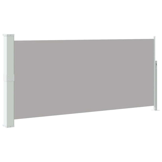 vidaXL Side Awning | Green grey | 100% Polyester fabric, Steel frame
