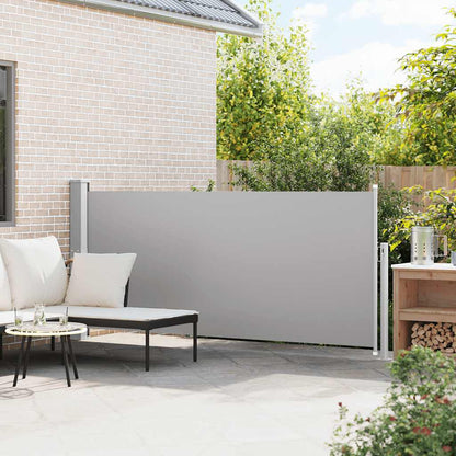 vidaXL Side Awning | Green grey | 100% Polyester fabric, Steel frame