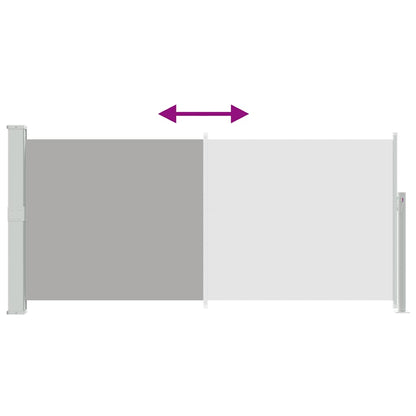 vidaXL Side Awning | Green grey | 100% Polyester fabric, Steel frame