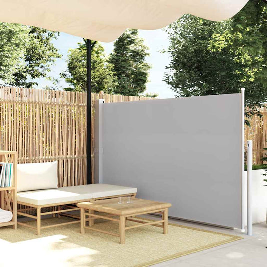 vidaXL Side Awning | Green grey | 100% Polyester fabric, Steel frame