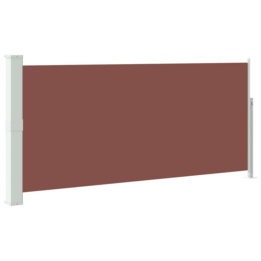vidaXL Side Awning | Brown | Steel frame, 100% polyester fabric with PU coating
