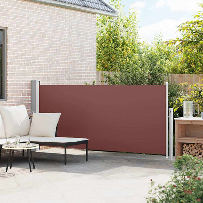 vidaXL Side Awning | Brown | Steel frame, 100% polyester fabric with PU coating