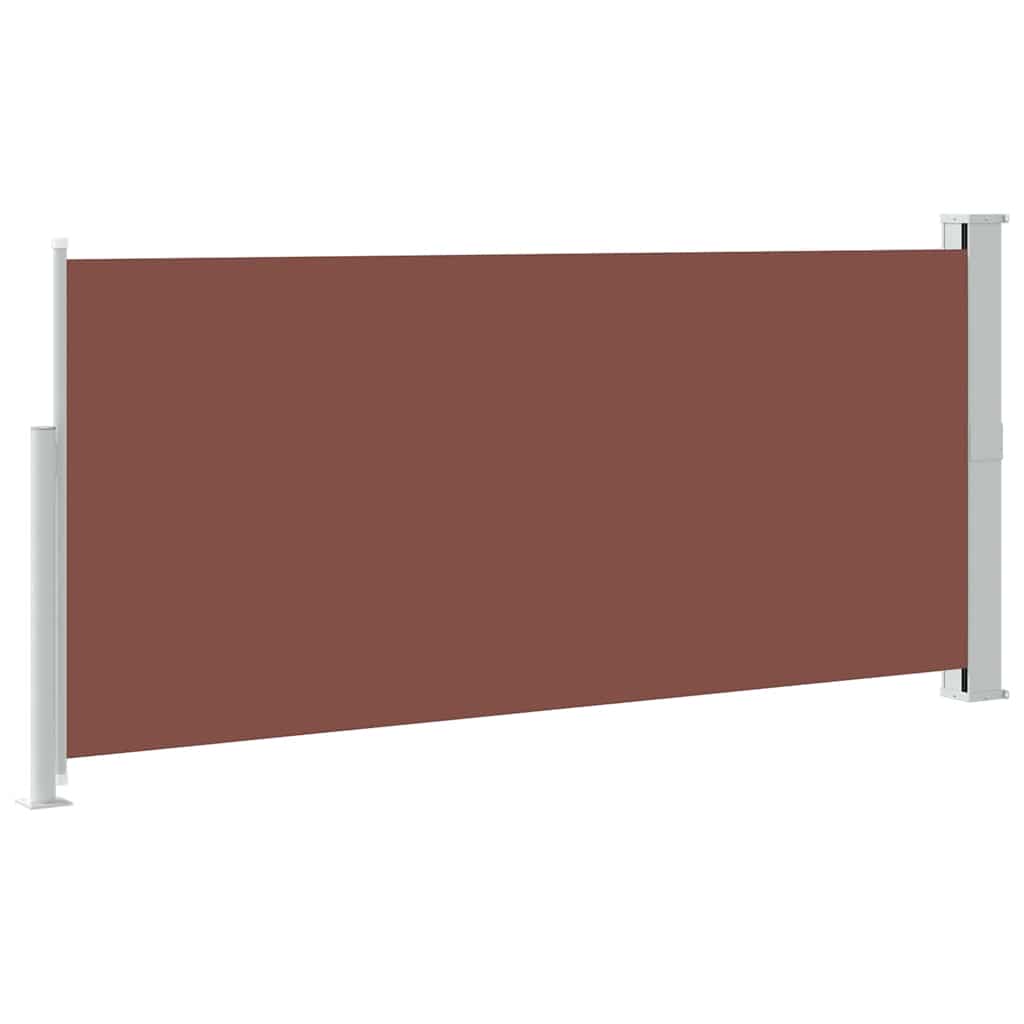 vidaXL Side Awning | Brown | Steel frame, 100% polyester fabric with PU coating