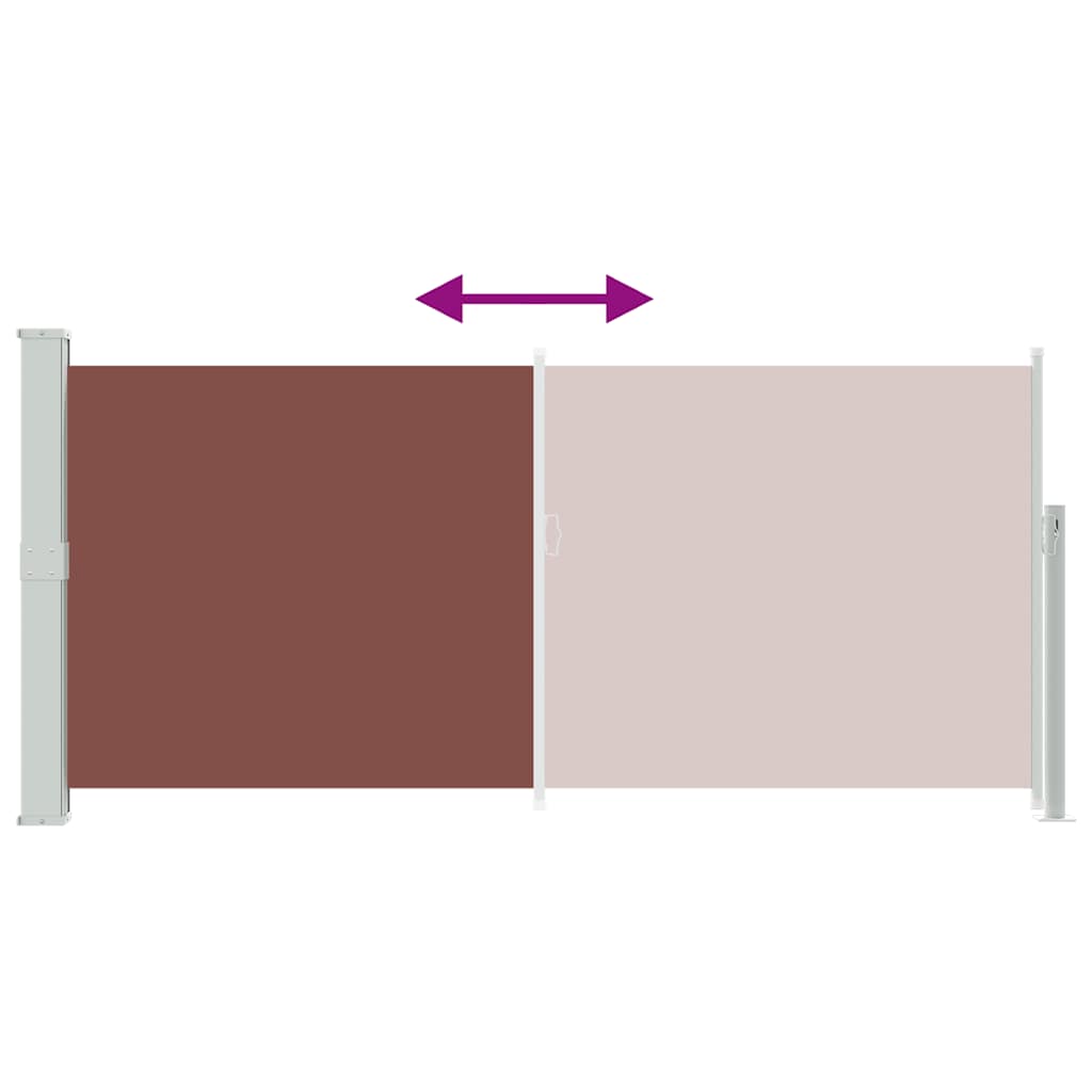 vidaXL Side Awning | Brown | Steel frame, 100% polyester fabric with PU coating