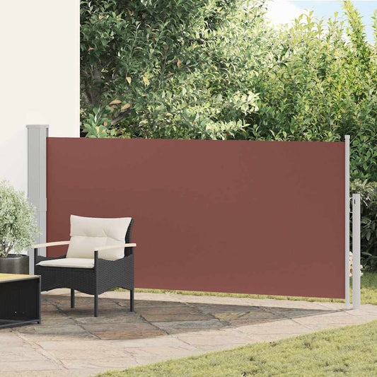 vidaXL Side Awning | Brown | Steel frame, 100% polyester fabric with PU coating