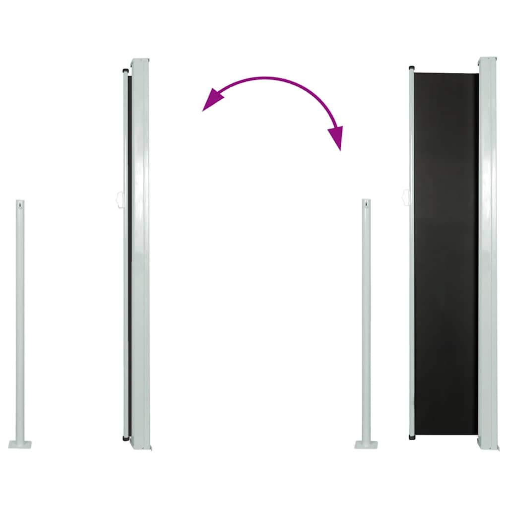vidaXL Retractable Side Awning 117x314 cm Black