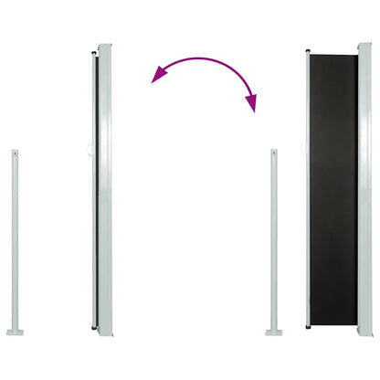 vidaXL Retractable Side Awning 117x314 cm Black