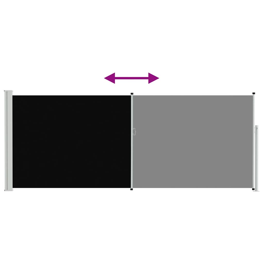 vidaXL Retractable Side Awning 117x314 cm Black