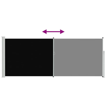 vidaXL Retractable Side Awning 117x314 cm Black