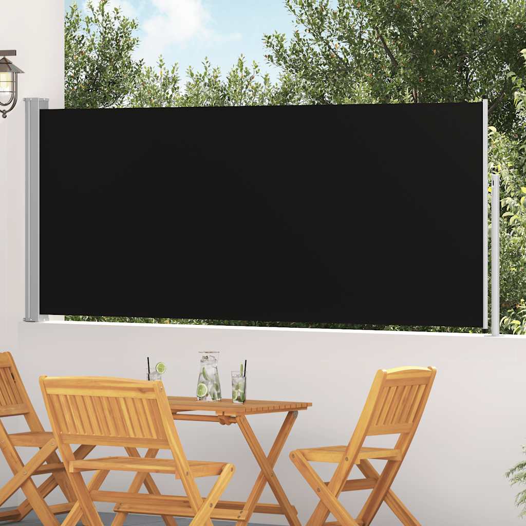 vidaXL Retractable Side Awning 117x314 cm Black