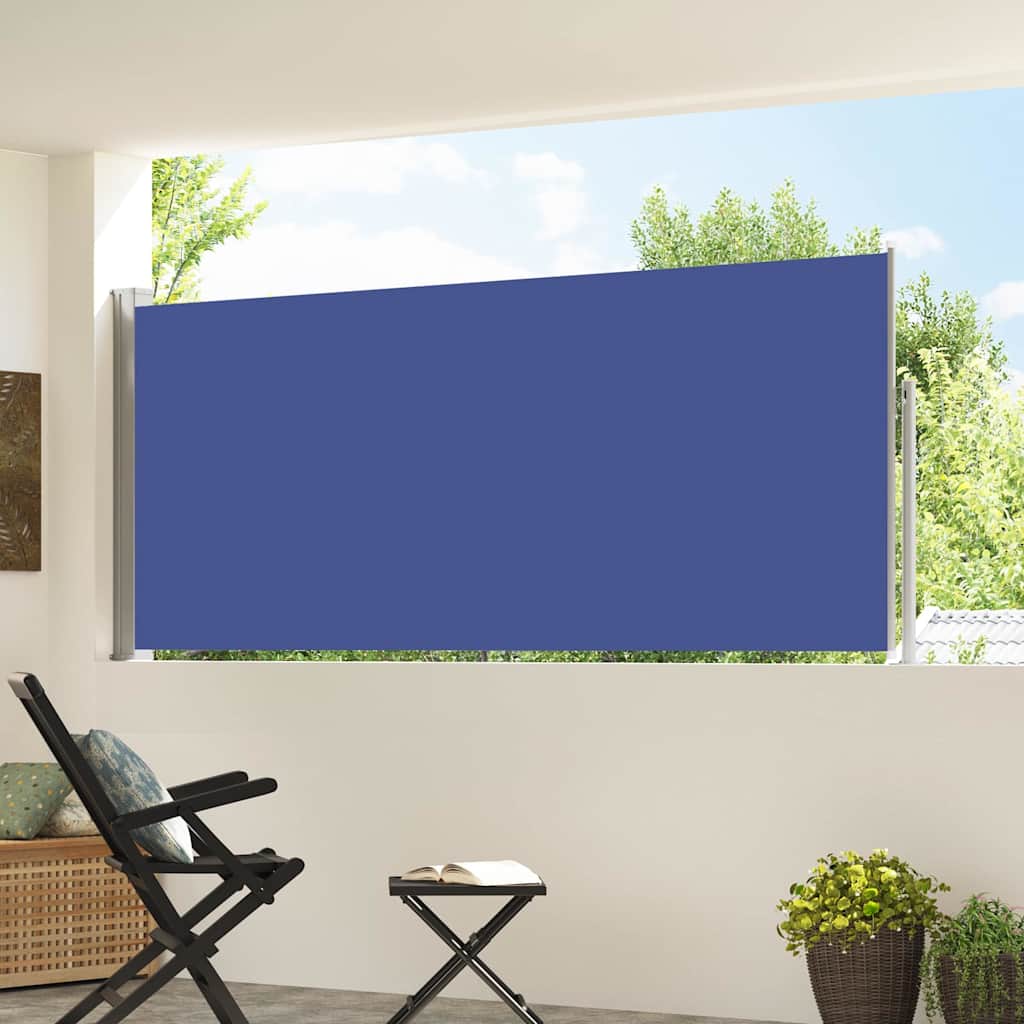 vidaXL Retractable Side Awning 120 x 300 cm Blue