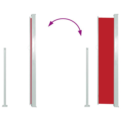 vidaXL Retractable Side Awning 120 x 300 cm Red