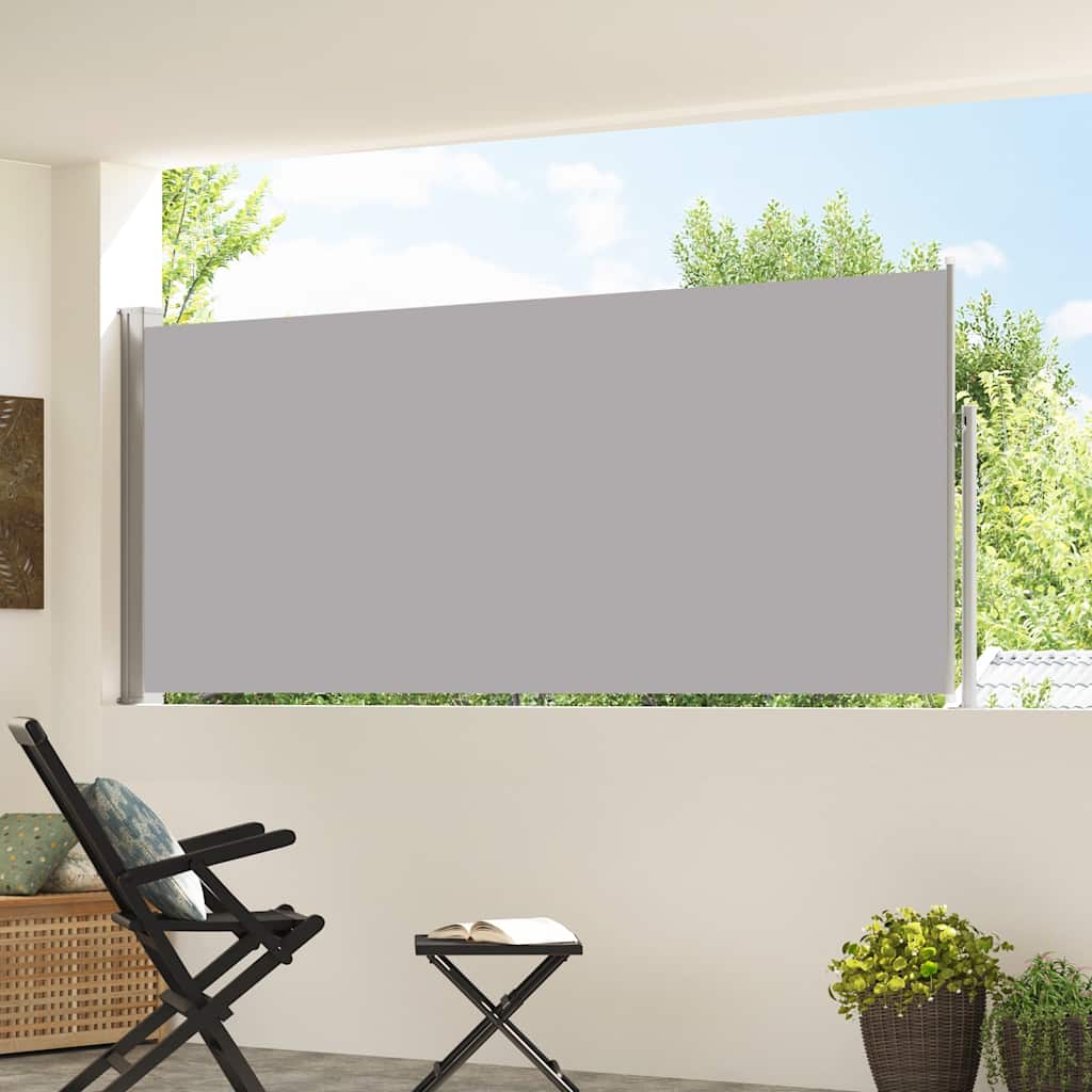 vidaXL Retractable Side Awning 117x314 cm Grey