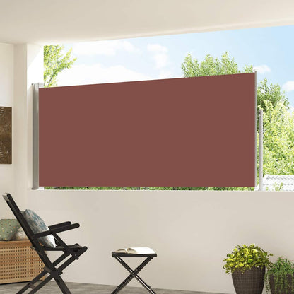 vidaXL Retractable Side Awning 117x314 cm Brown