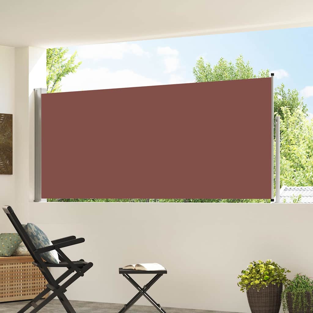 vidaXL Retractable Side Awning 117x314 cm Brown