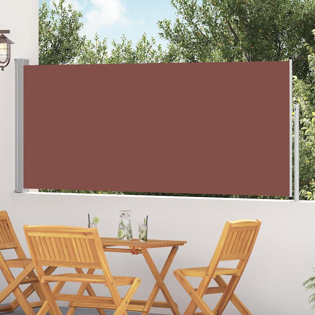 vidaXL Retractable Side Awning 117x314 cm Brown