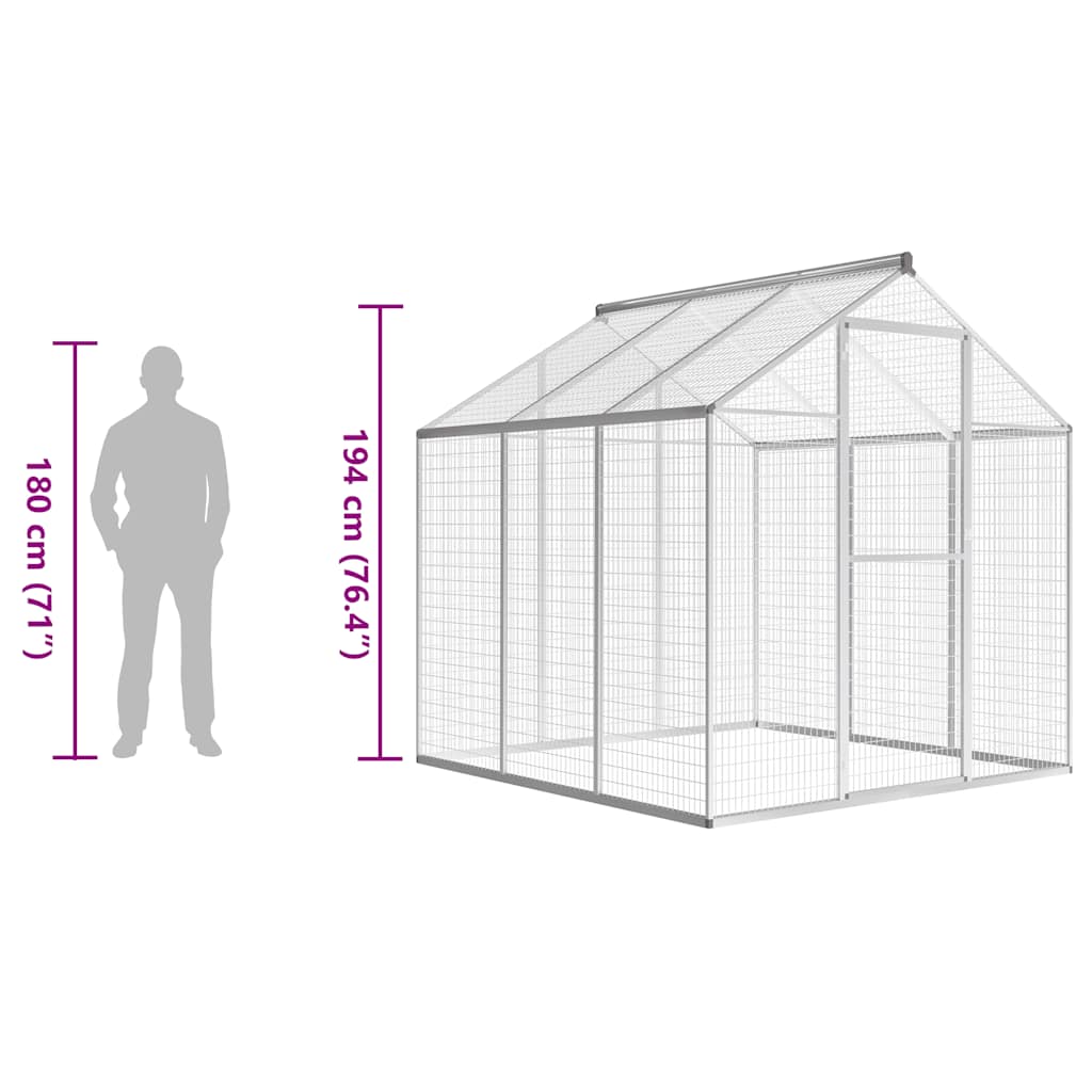 vidaXL Outdoor Aviary Aluminium 183x178x194 cm