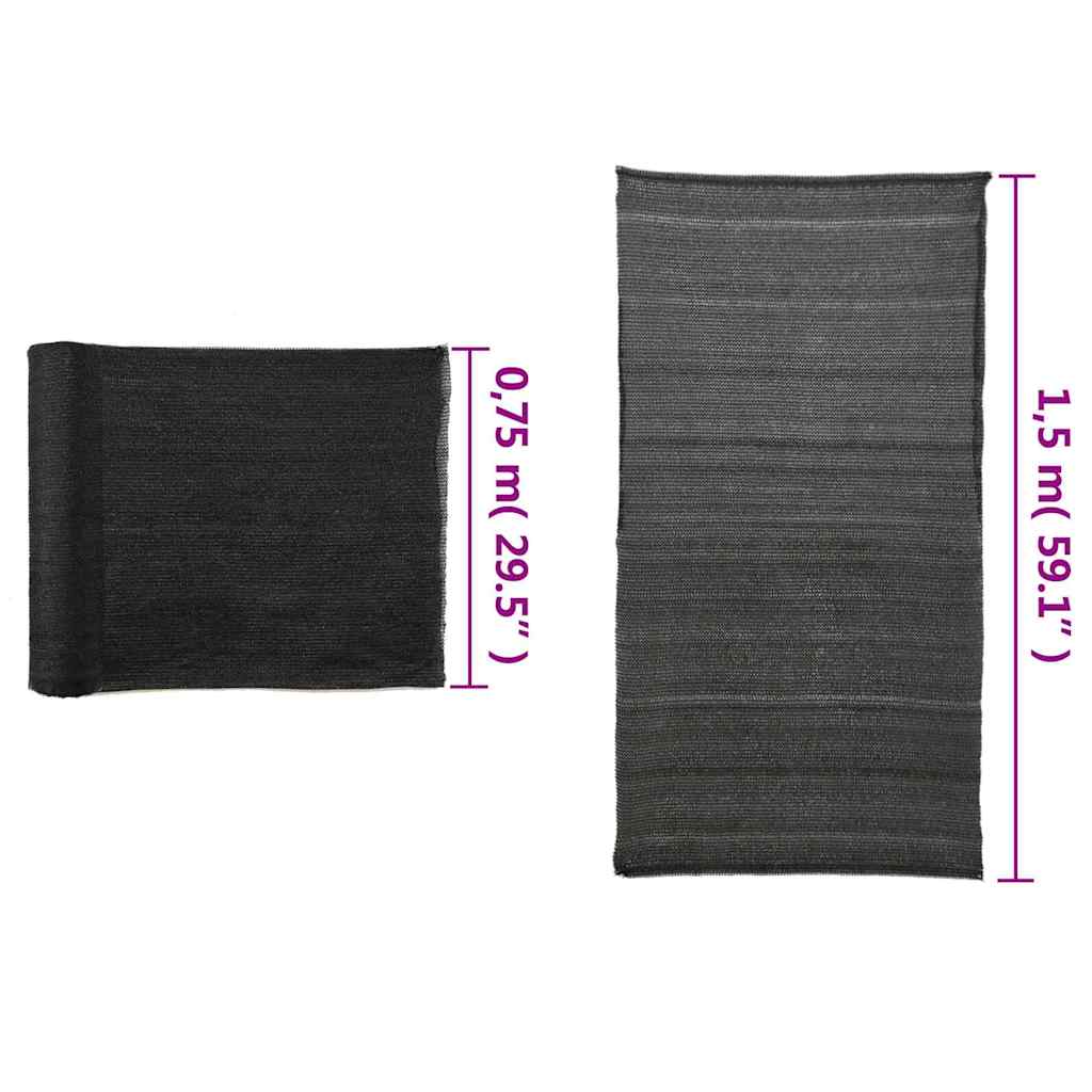 vidaXL Privacy Net HDPE 1,5x10 m Black