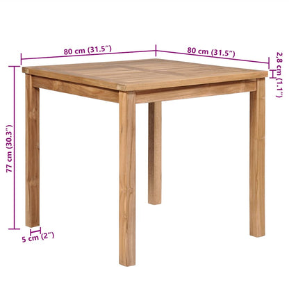 vidaXL Garden Table 80x80x77 cm Solid Teak Wood