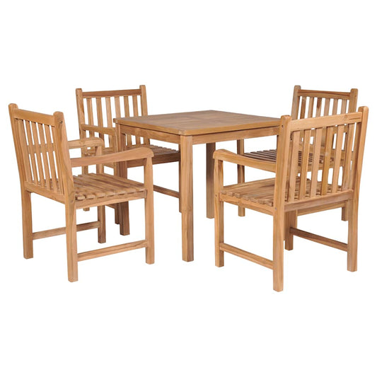 44999 vidaXL 5 Piece Outdoor Dining Set Solid Teak Wood