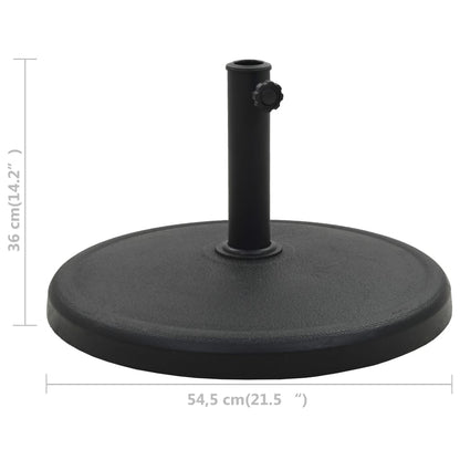 45197 vidaXL Parasol Base Round Polyresin 19 kg Black