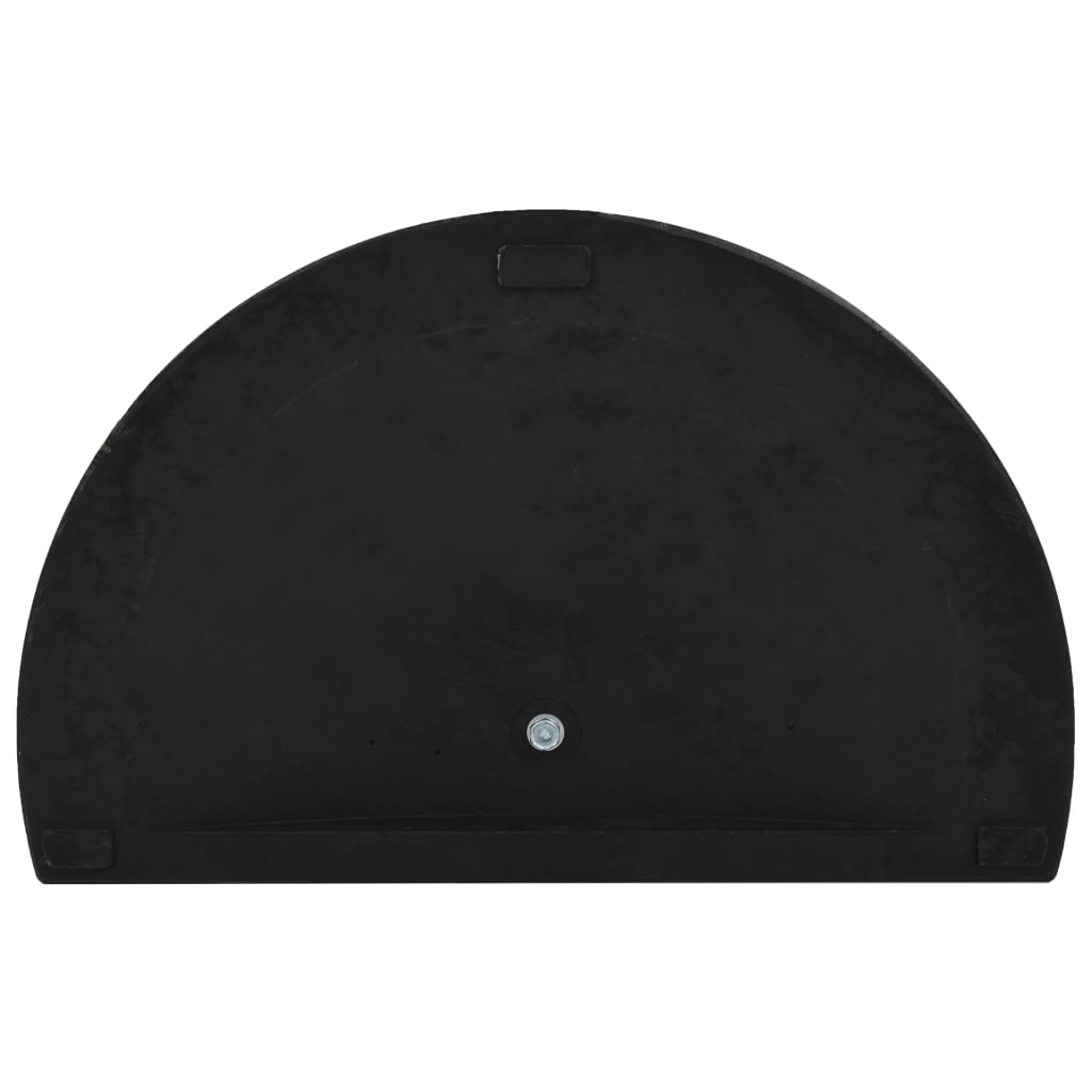 vidaXL Parasol Base Half Round Polyresin 15 kg Black