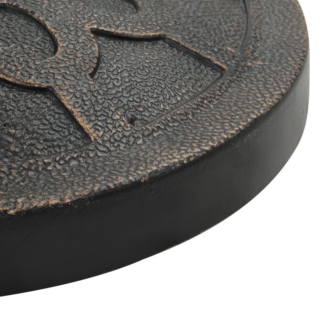 vidaXL Parasol Base Round Polyresin 13 kg Bronze