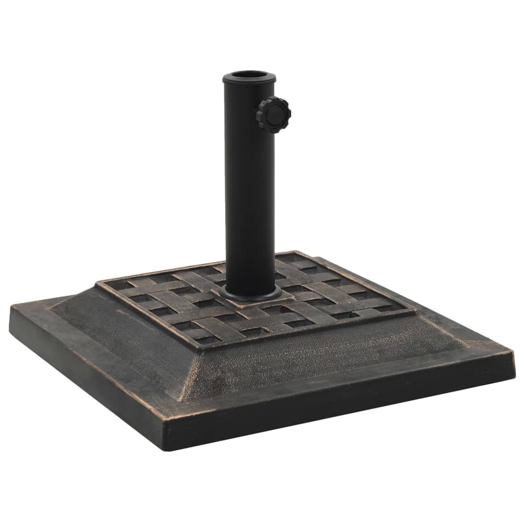 vidaXL Parasol Base Square Polyresin 12 kg Bronze