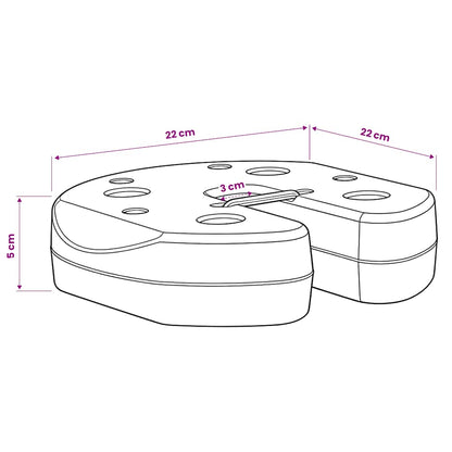 vidaXL Gazebo Weight Plate | Black | Concrete with plastic cover | Small