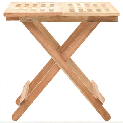 vidaXL Foldable Side Table Solid Walnut Wood 50x50x49 cm