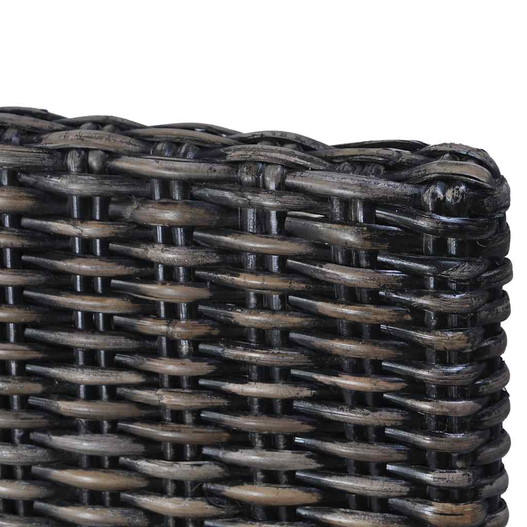 vidaXL Dining Chairs 4 pcs Black Kubu Rattan and Mango Wood