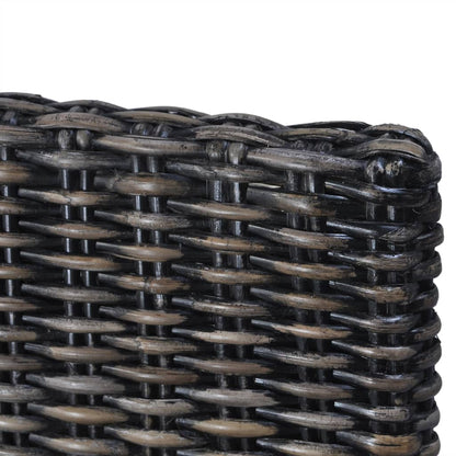 vidaXL Dining Chairs 6 pcs Black Kubu Rattan and Mango Wood