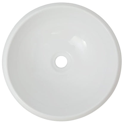 vidaXL Bathroom Basin with Mixer Tap Ceramic Round White