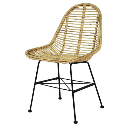 vidaXL Dining Chairs 6 pcs Natural Rattan