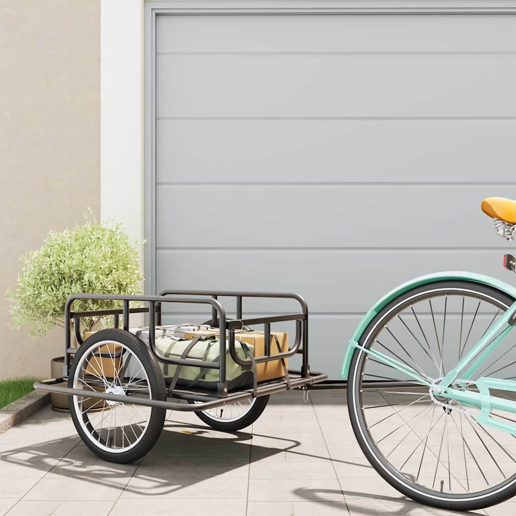 vidaXL Bike Trailer 130x73x48.5 cm Steel Black