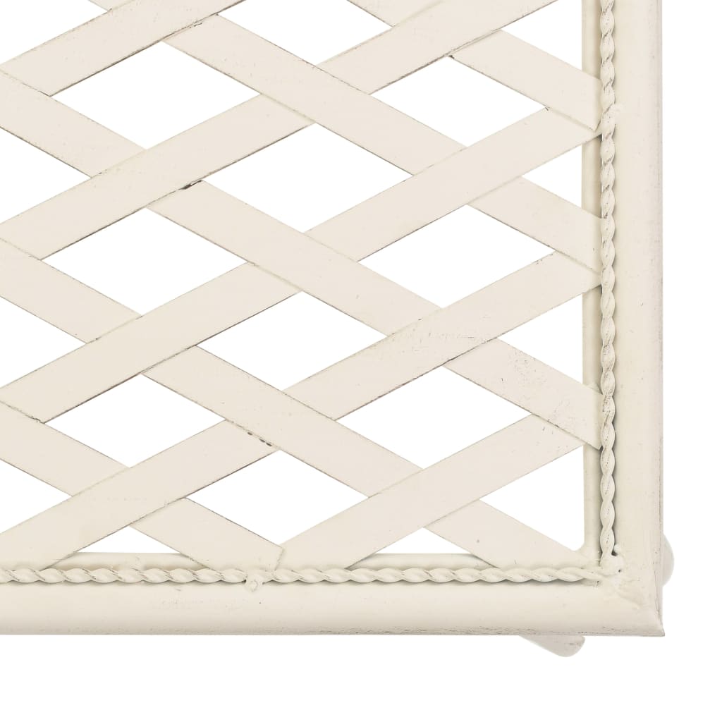 vidaXL Garden Chaise Lounge | Antique White | Metal | Decorative Inlays